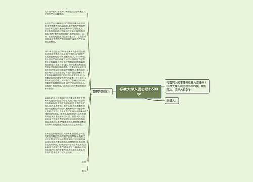 标准大学入团志愿书500字