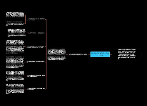 2018年社区爱国卫生工作计划范文