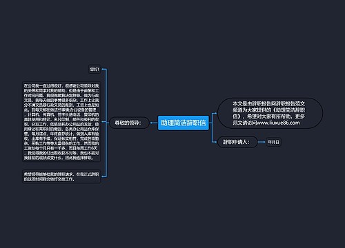 助理简洁辞职信