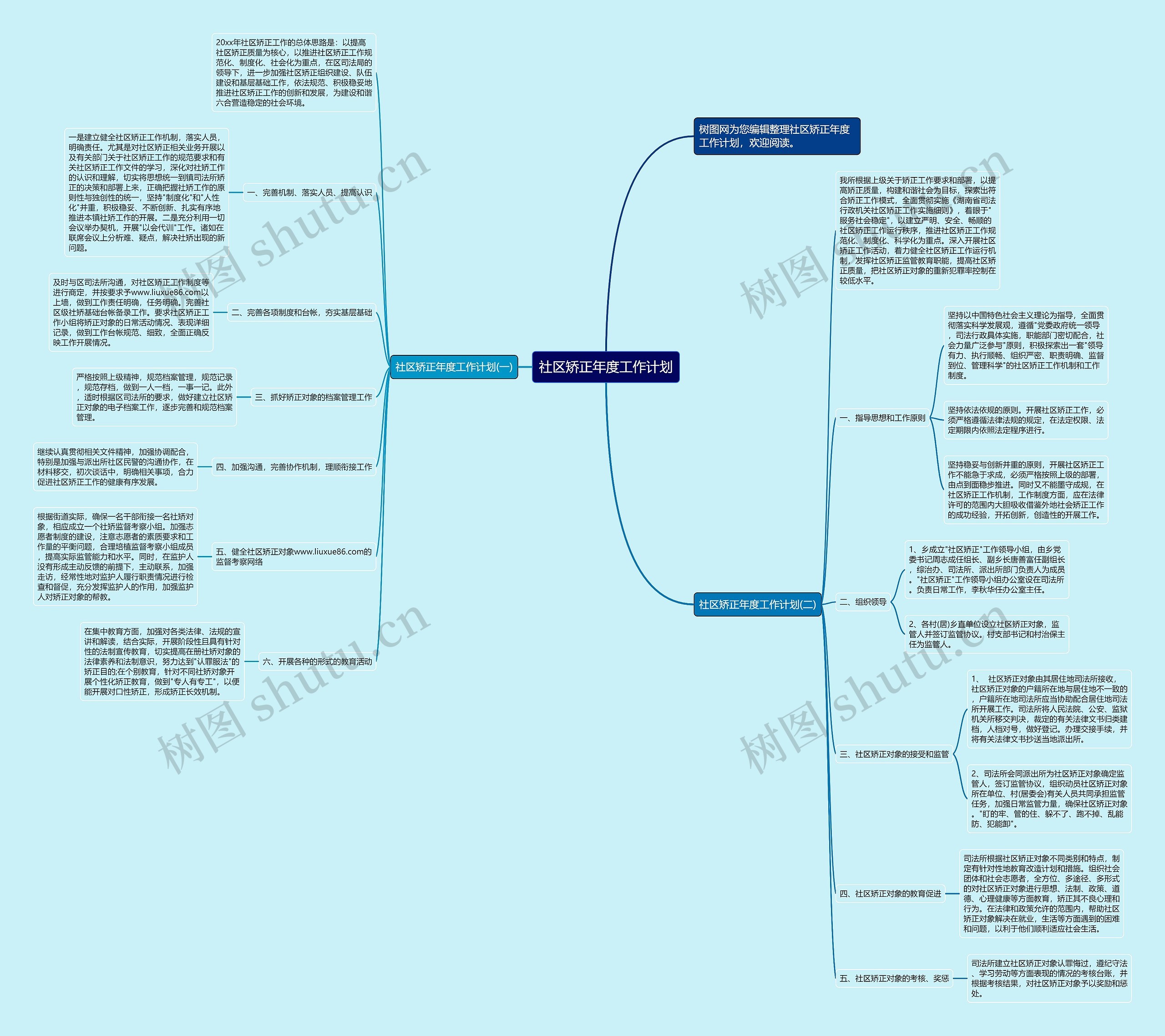 社区矫正年度工作计划思维导图