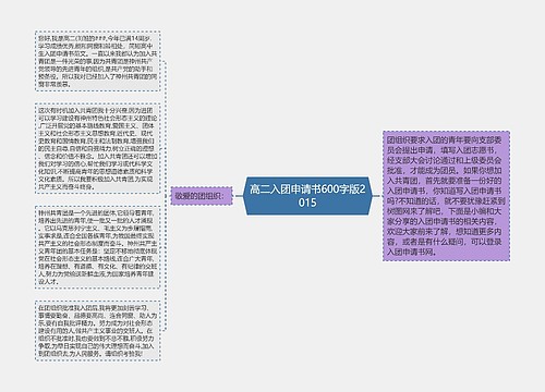 高二入团申请书600字版2015