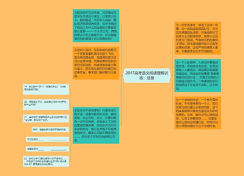 2017高考语文阅读理解训练：信誉