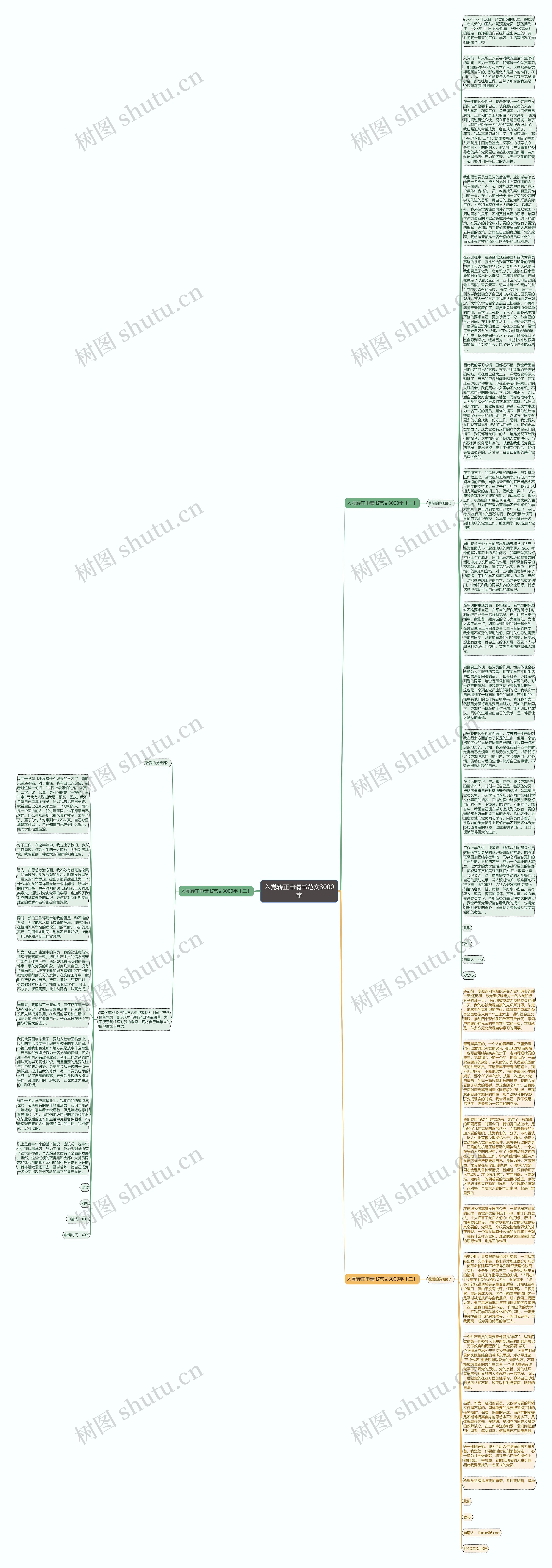入党转正申请书范文3000字思维导图