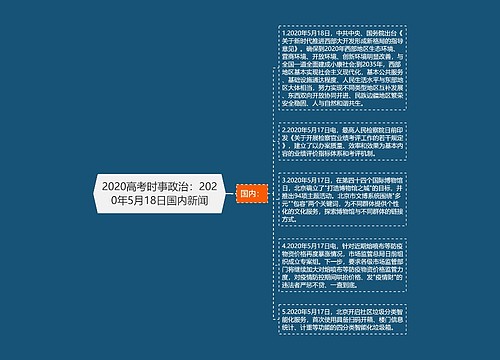 2020高考时事政治：2020年5月18日国内新闻