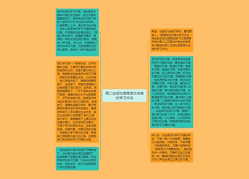 高二生轻松提高语文成绩的学习方法