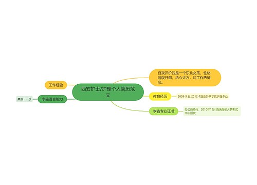 西安护士/护理个人简历范文