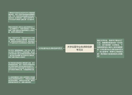 大学应届毕业生求职信参考范文