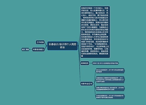 长春会计/会计师个人简历样本