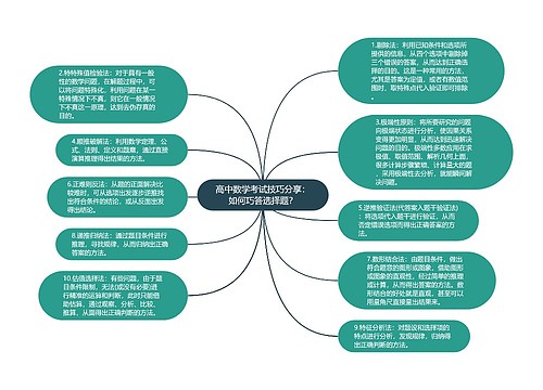 高中数学考试技巧分享：如何巧答选择题？