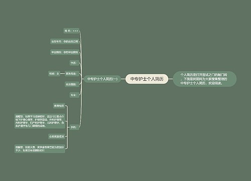 中专护士个人简历