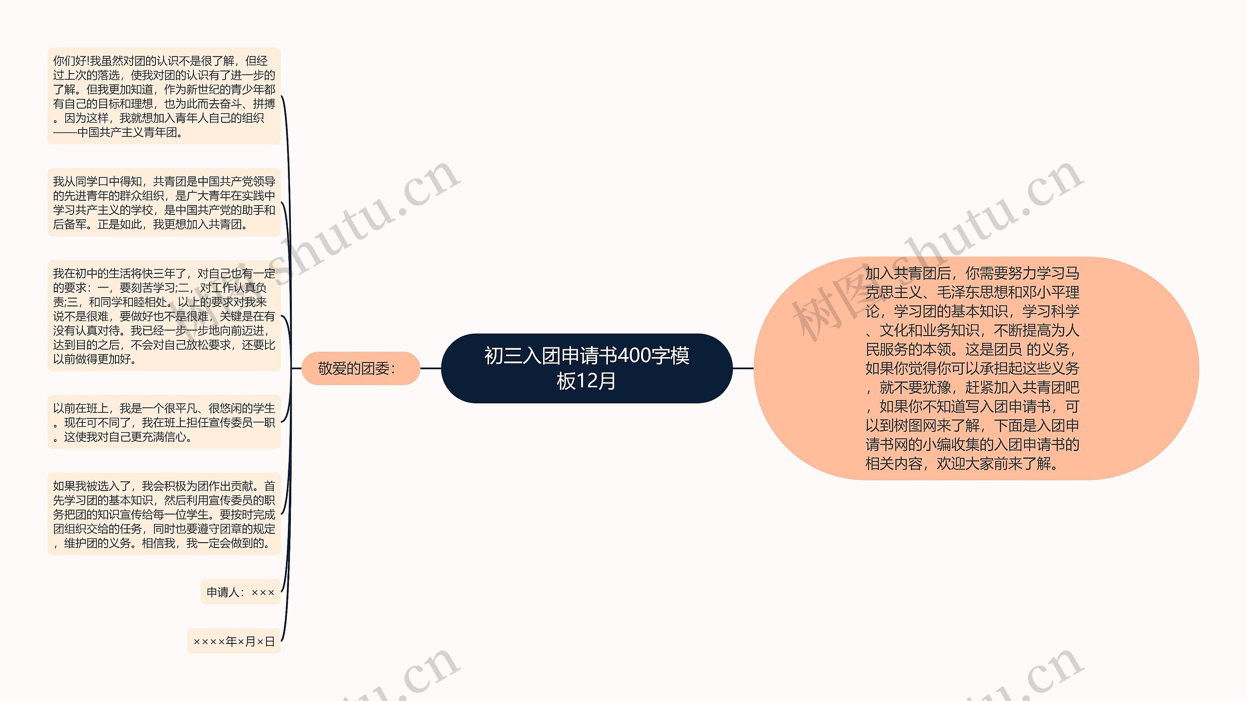 初三入团申请书400字模板12月