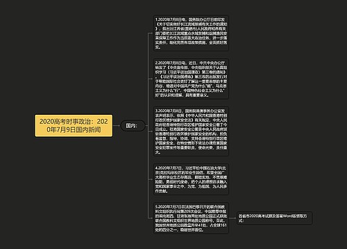 2020高考时事政治：2020年7月9日国内新闻