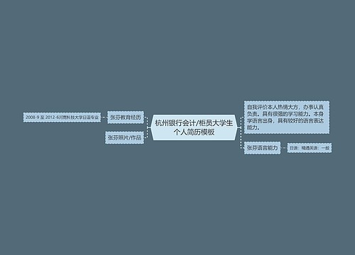 杭州银行会计/柜员大学生个人简历模板