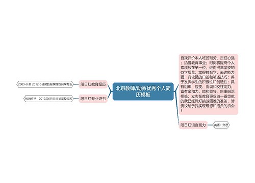 北京教师/助教优秀个人简历模板