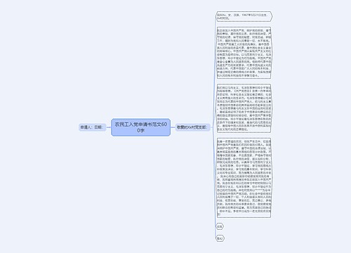 农民工入党申请书范文600字