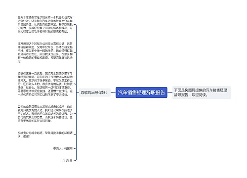 汽车销售经理辞职报告