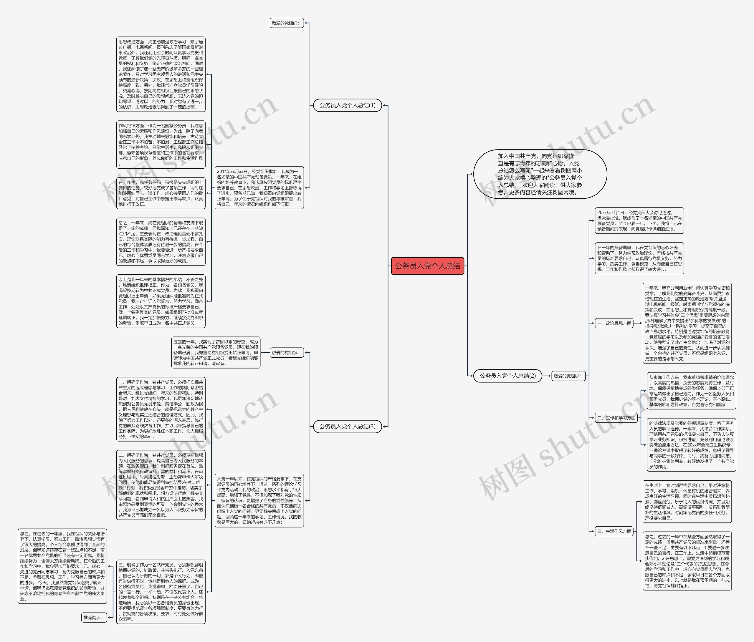 公务员入党个人总结思维导图