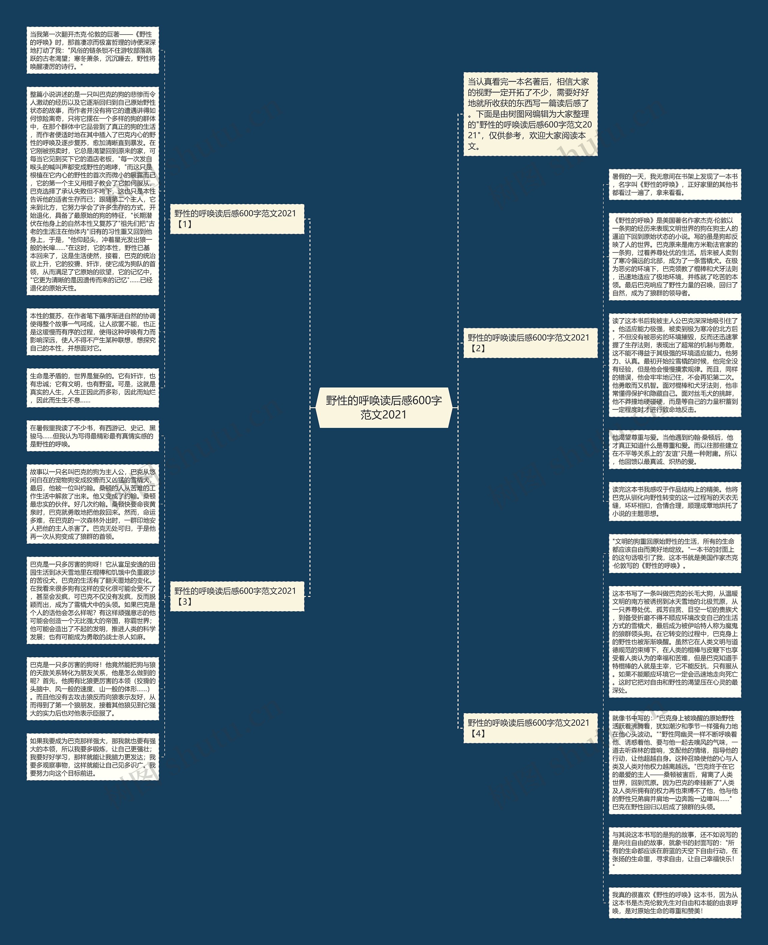 野性的呼唤读后感600字范文2021思维导图