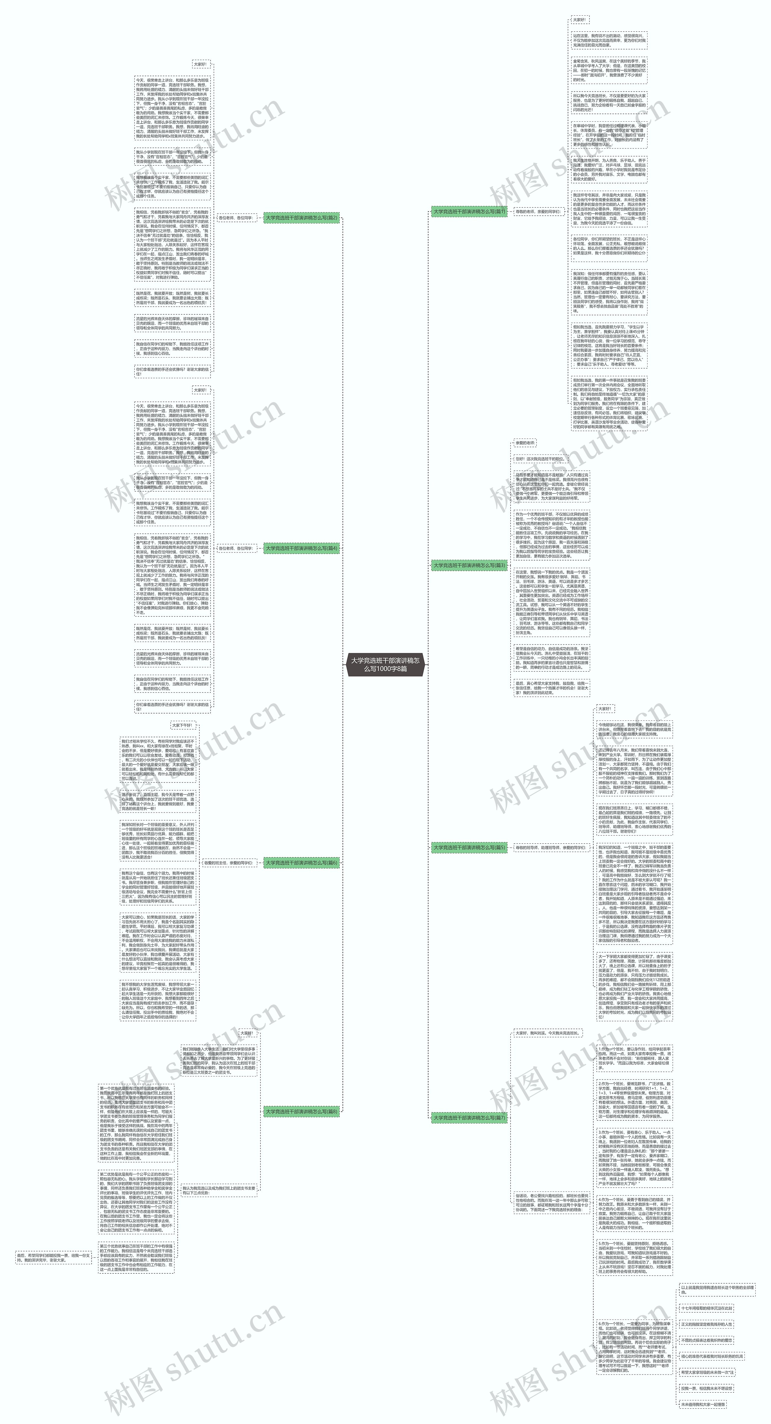 大学竞选班干部演讲稿怎么写1000字8篇思维导图