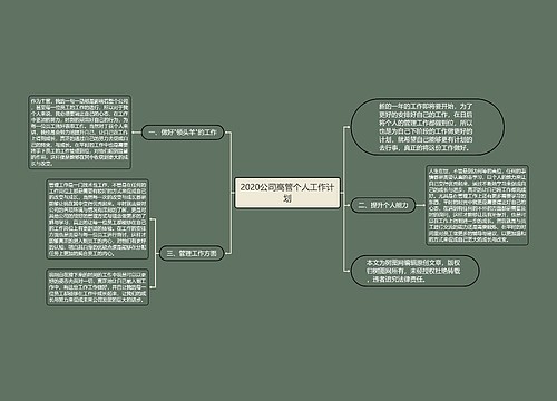 2020公司高管个人工作计划