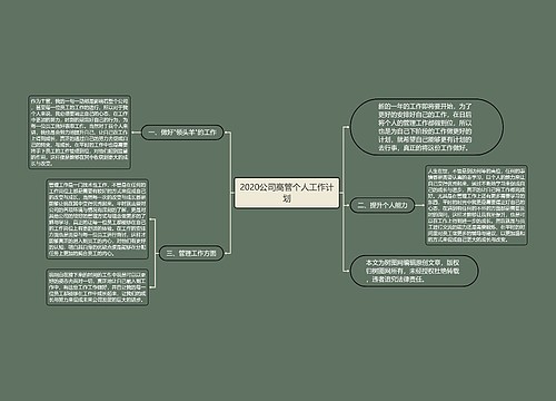 2020公司高管个人工作计划