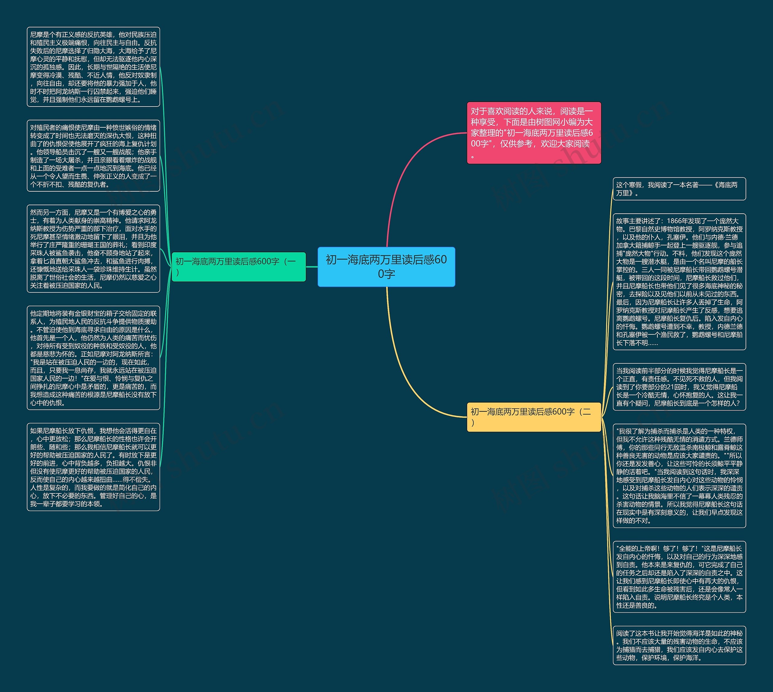 初一海底两万里读后感600字思维导图