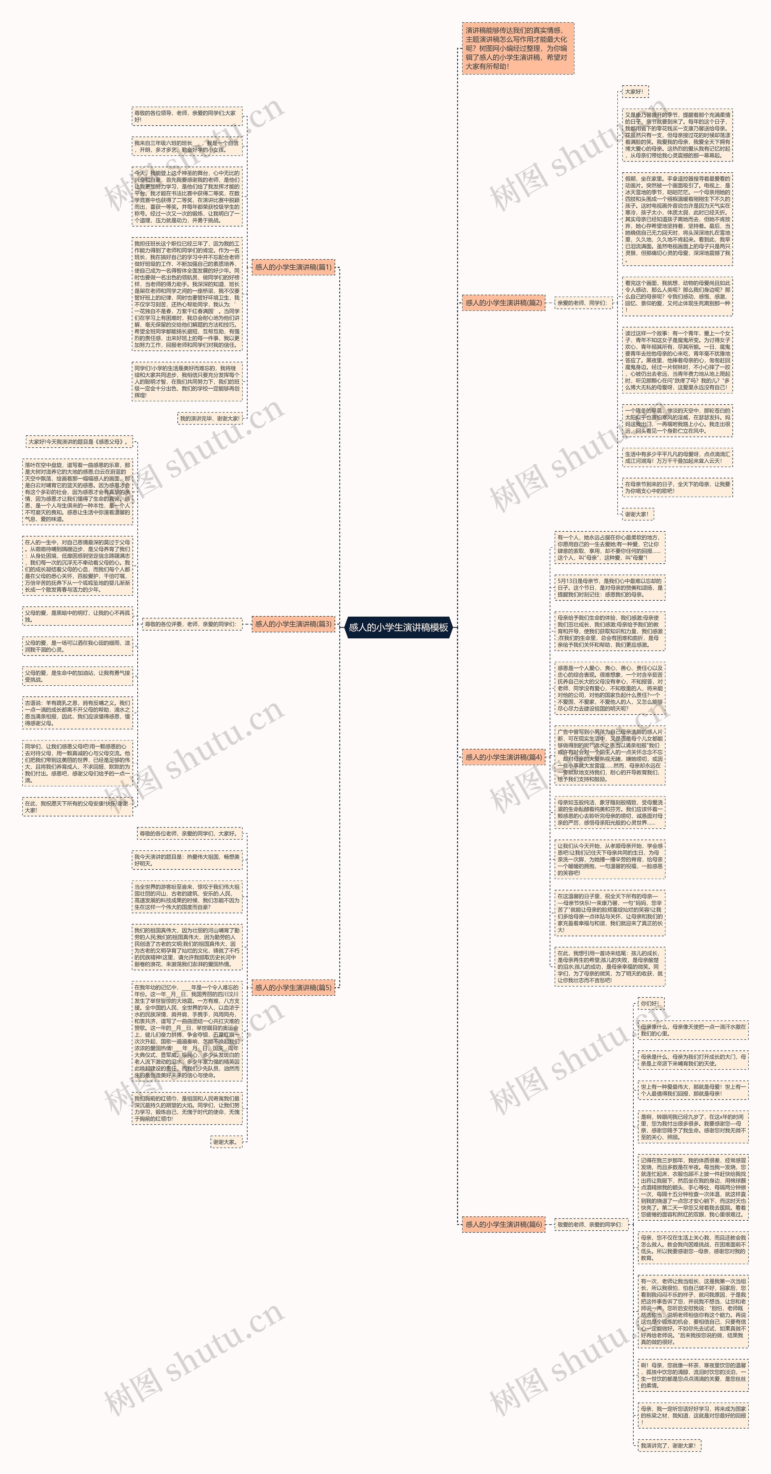 感人的小学生演讲稿思维导图