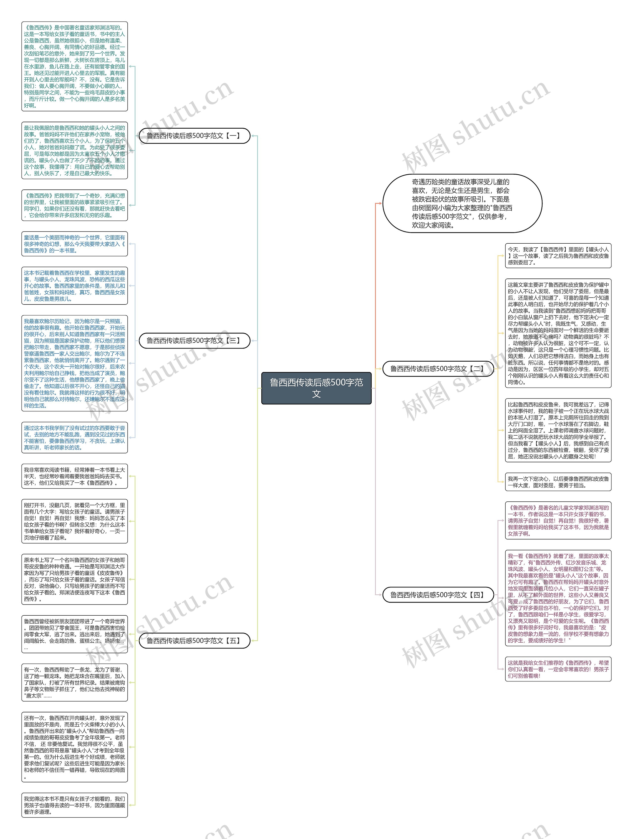 鲁西西传读后感500字范文思维导图