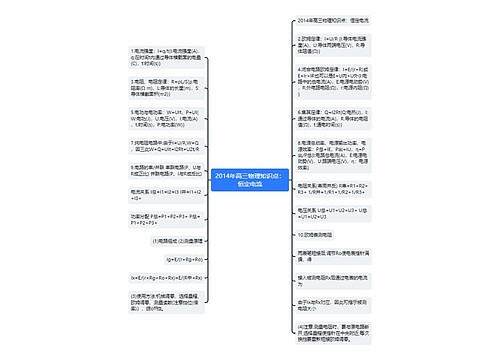 2014年高三物理知识点：恒定电流