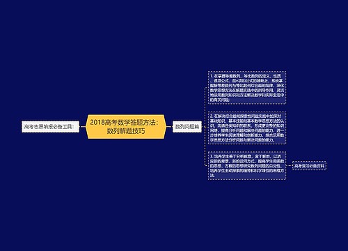 2018高考数学答题方法：数列解题技巧