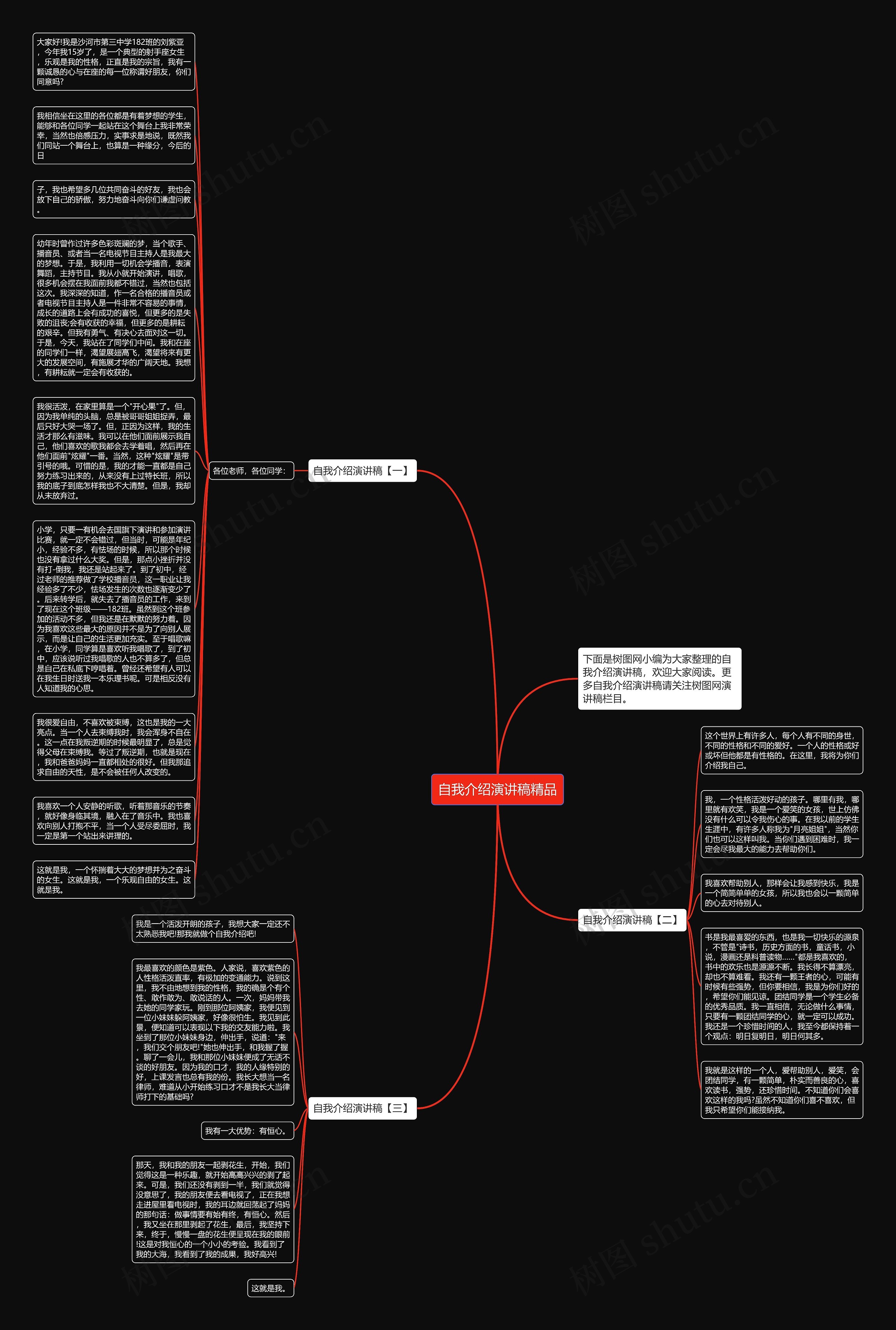 自我介绍演讲稿精品思维导图