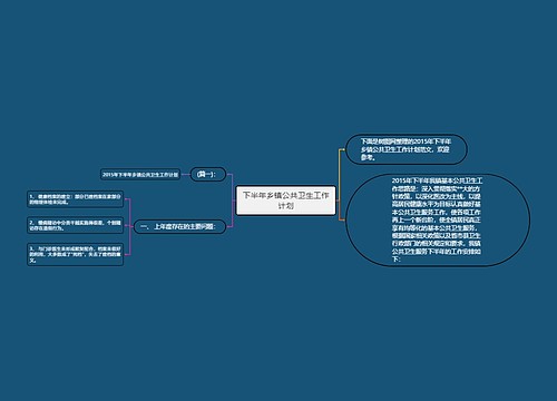 下半年乡镇公共卫生工作计划