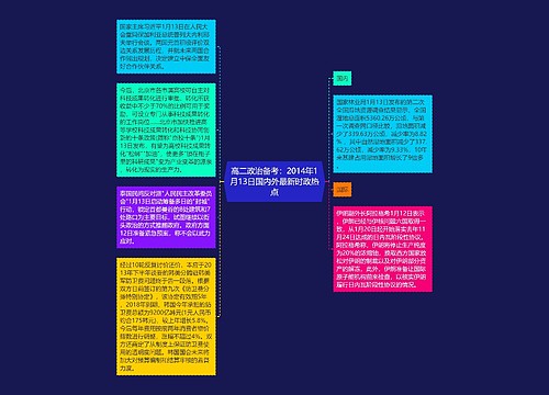 高二政治备考：2014年1月13日国内外最新时政热点