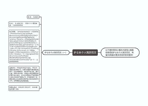 护士长个人简历范文