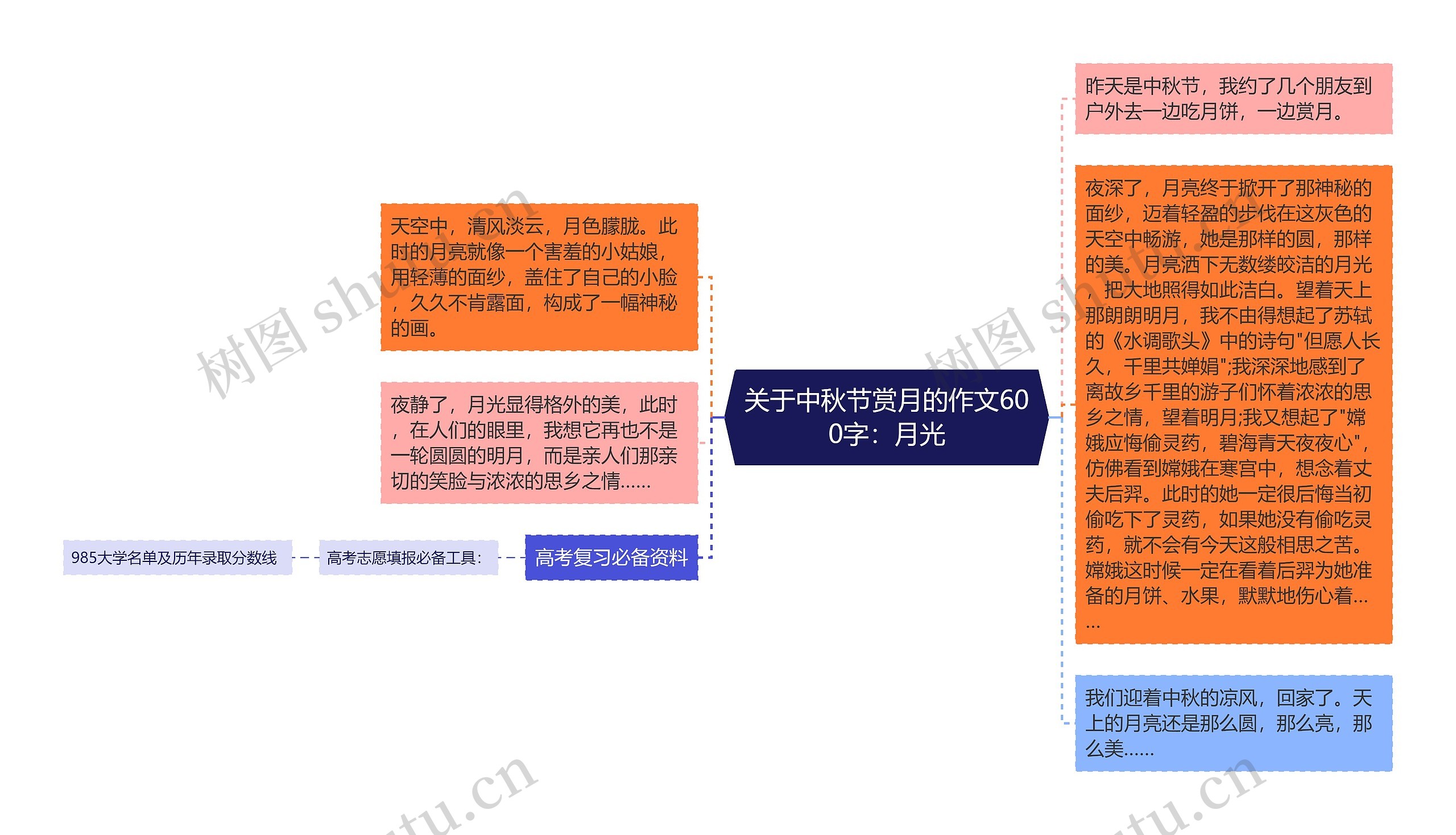 关于中秋节赏月的作文600字：月光