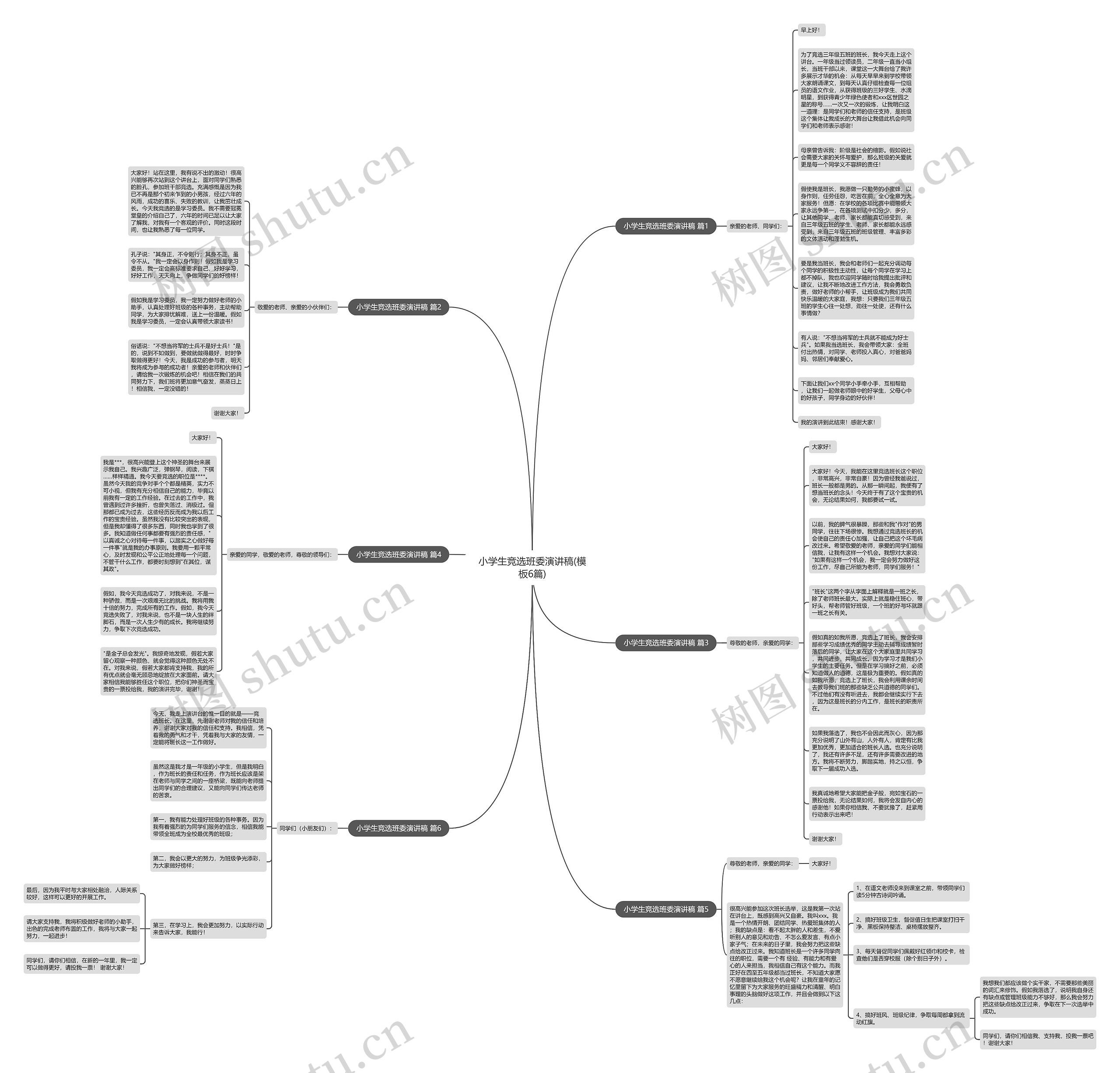 小学生竞选班委演讲稿(6篇)思维导图