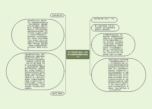 2017高考语文备考：历年语文真题阅读理解及答案(17)