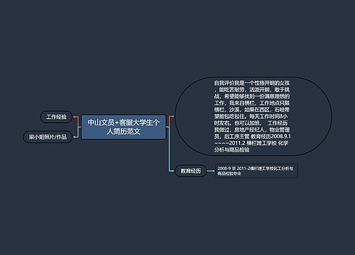 中山文员+客服大学生个人简历范文