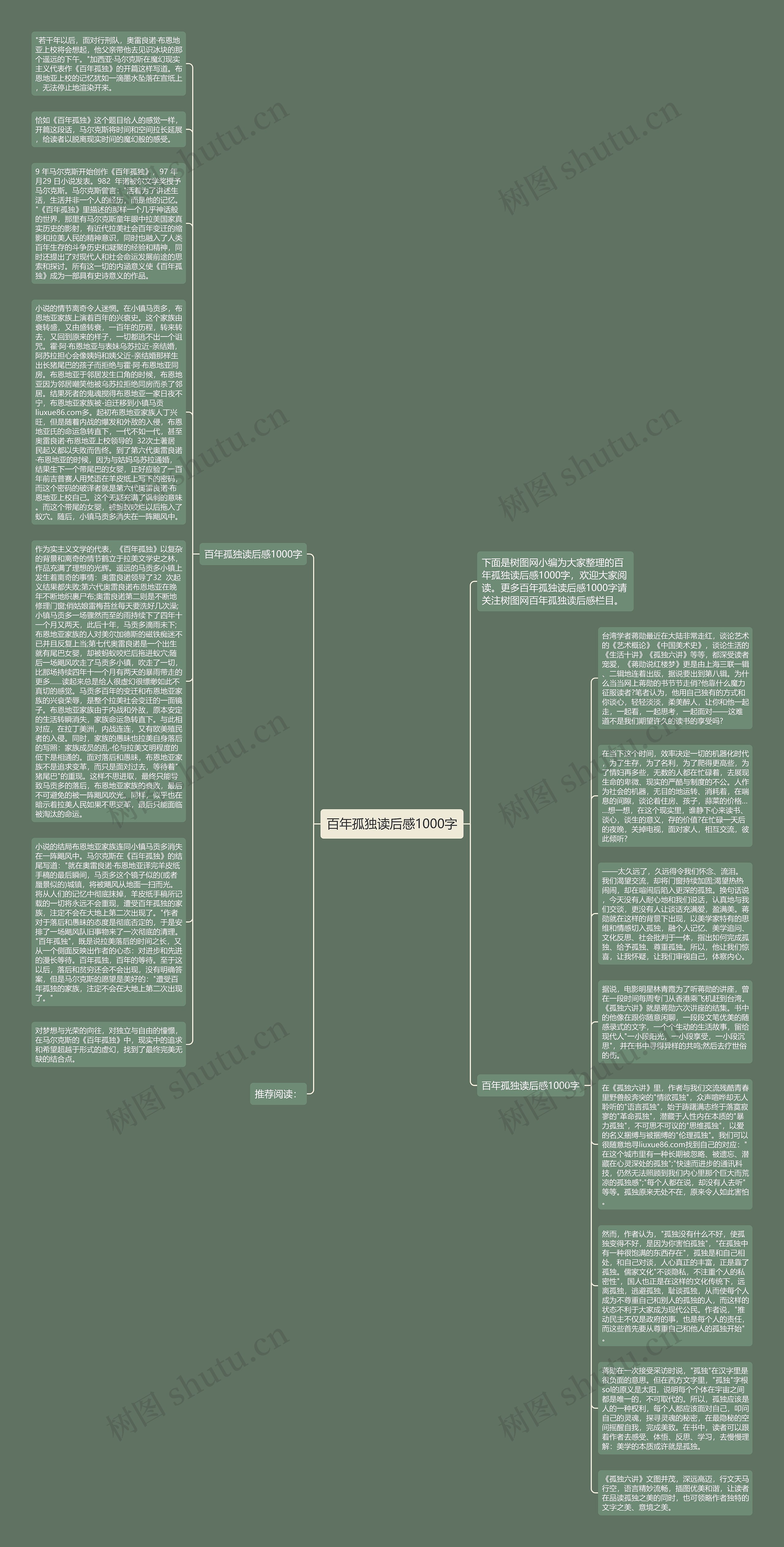 百年孤独读后感1000字思维导图