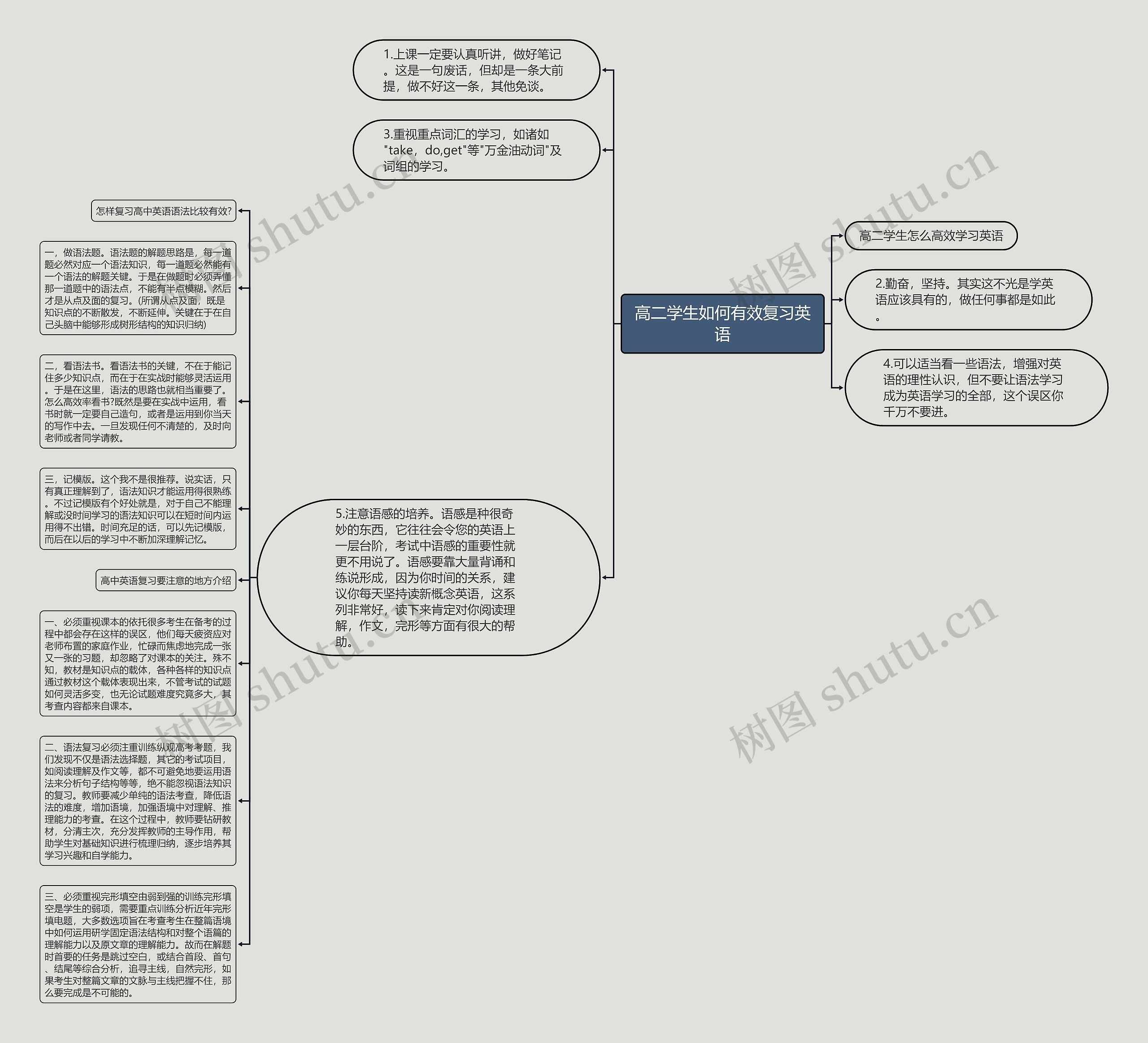 高二学生如何有效复习英语思维导图
