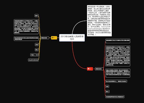 2013移动客服人员辞职信范本