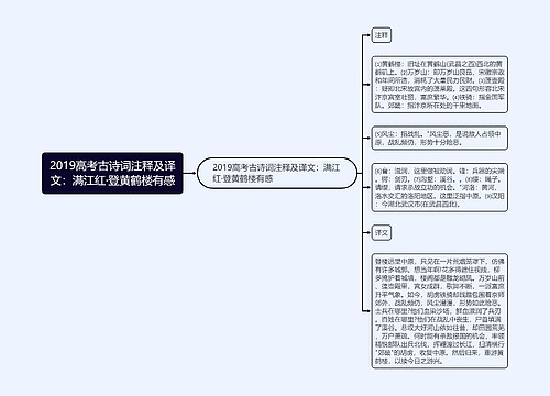 2019高考古诗词注释及译文：满江红·登黄鹤楼有感