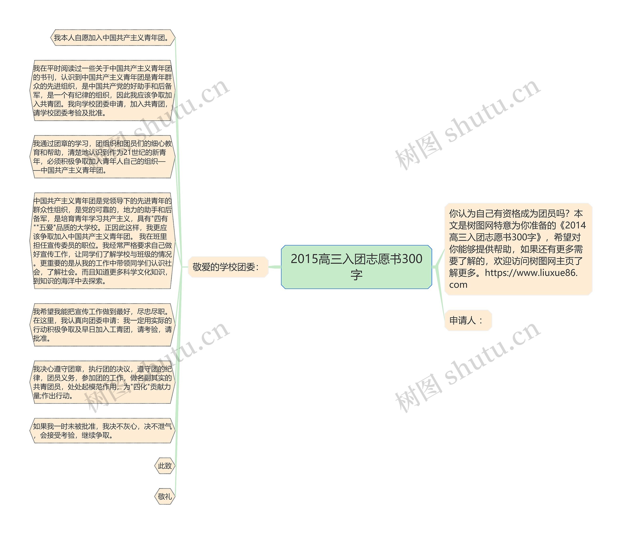 2015高三入团志愿书300字