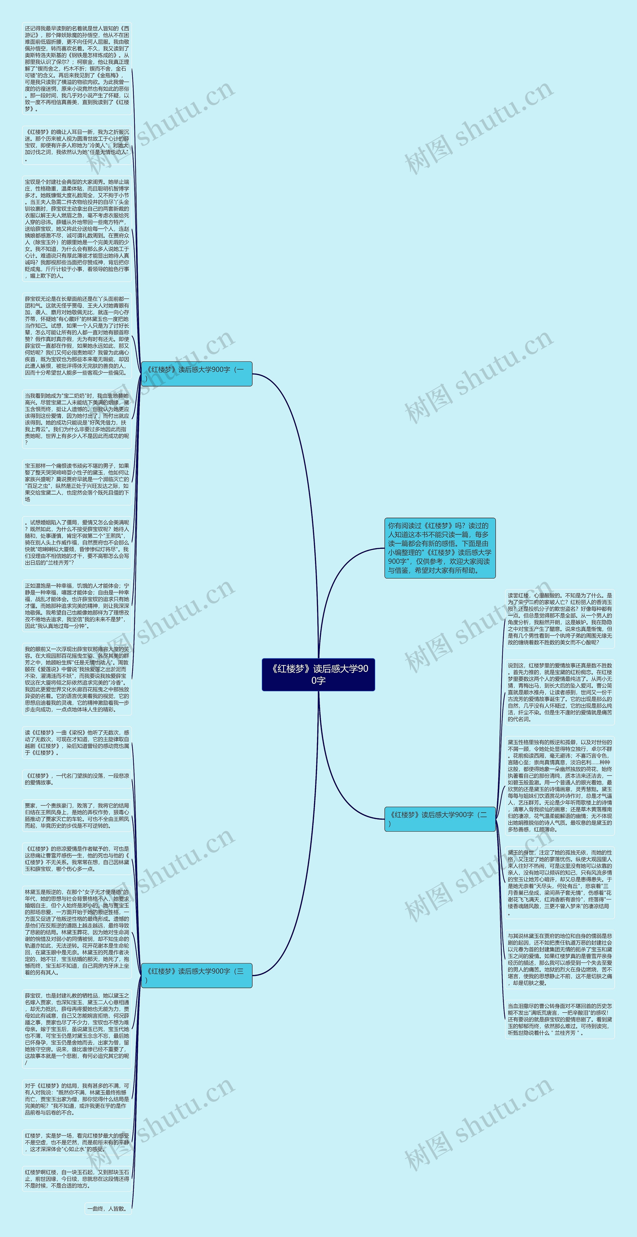 《红楼梦》读后感大学900字思维导图