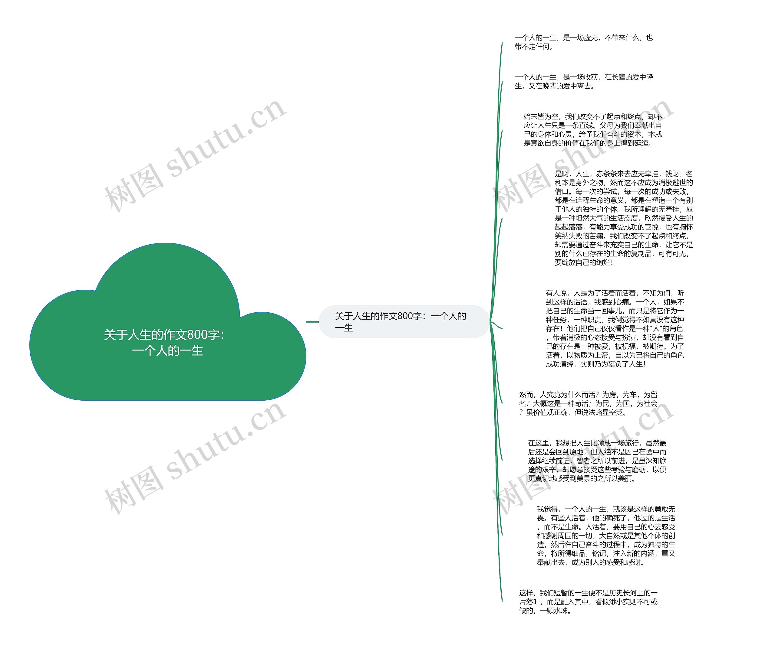关于人生的作文800字：一个人的一生思维导图