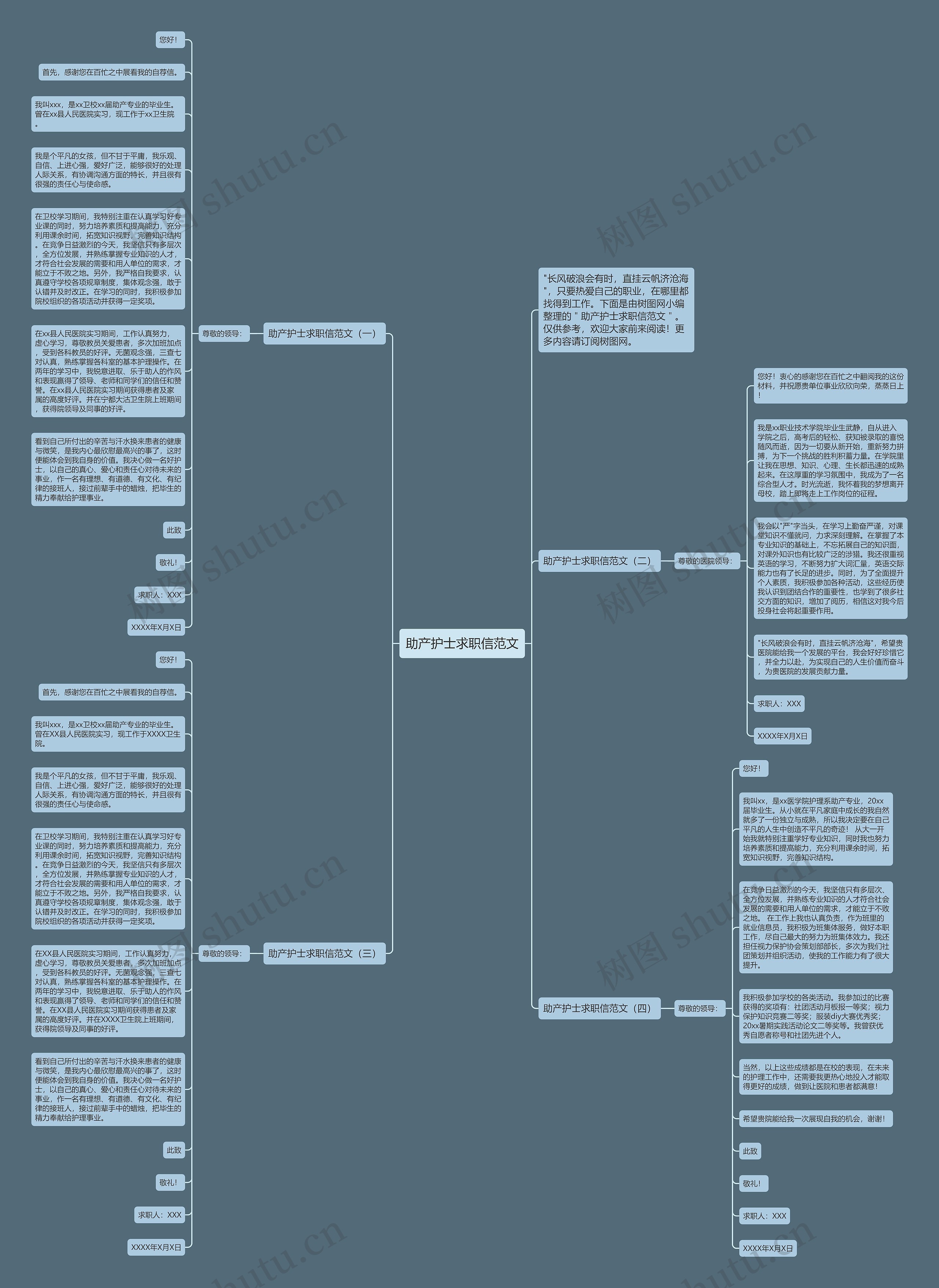 助产护士求职信范文思维导图