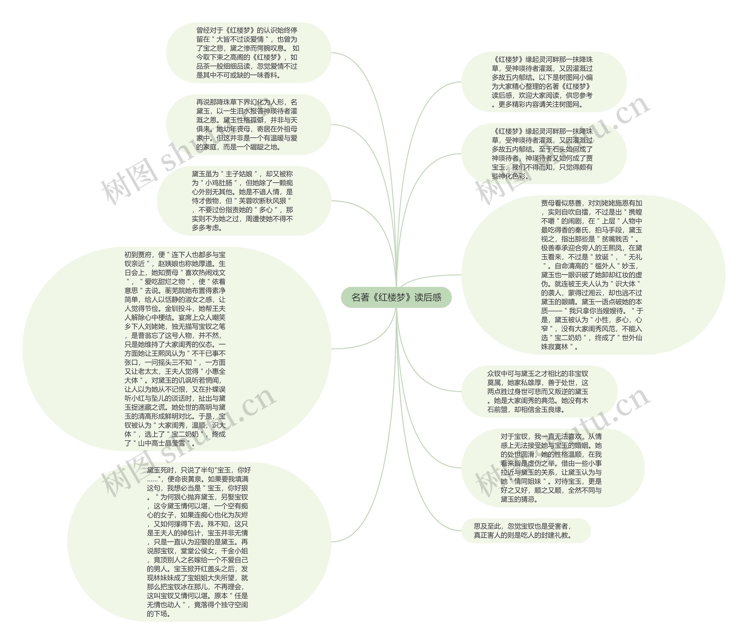 名著《红楼梦》读后感思维导图