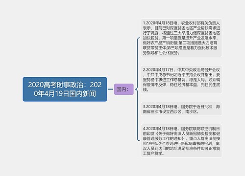 2020高考时事政治：2020年4月19日国内新闻