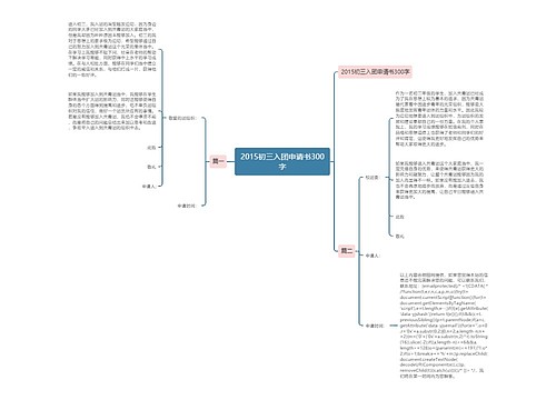 2015初三入团申请书300字