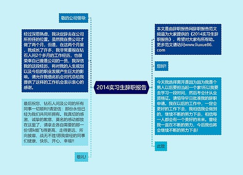 2014实习生辞职报告